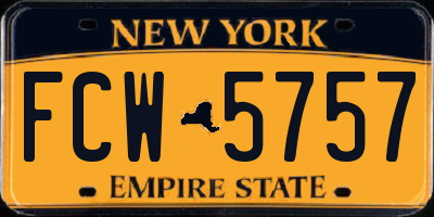 NY license plate FCW5757