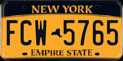 NY license plate FCW5765