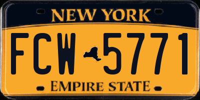 NY license plate FCW5771