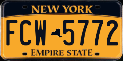 NY license plate FCW5772