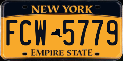 NY license plate FCW5779