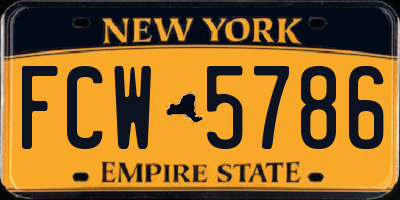 NY license plate FCW5786