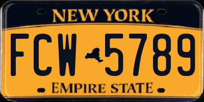 NY license plate FCW5789