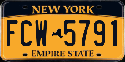 NY license plate FCW5791