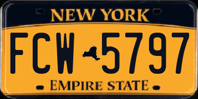 NY license plate FCW5797
