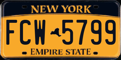 NY license plate FCW5799