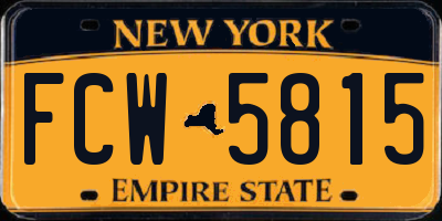 NY license plate FCW5815