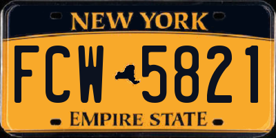 NY license plate FCW5821