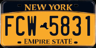 NY license plate FCW5831
