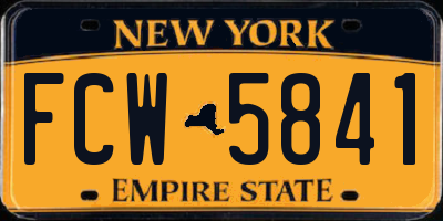 NY license plate FCW5841