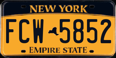 NY license plate FCW5852