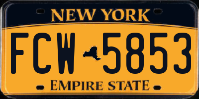 NY license plate FCW5853