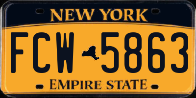 NY license plate FCW5863