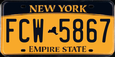NY license plate FCW5867
