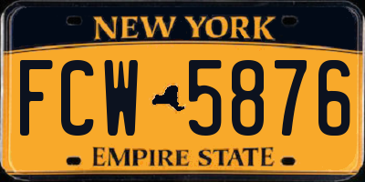 NY license plate FCW5876