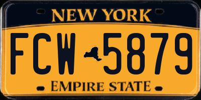 NY license plate FCW5879