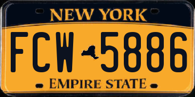 NY license plate FCW5886