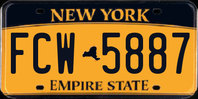 NY license plate FCW5887