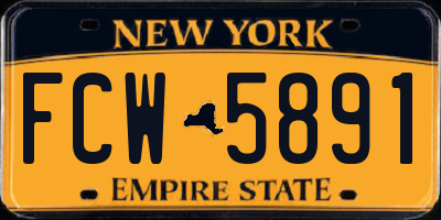 NY license plate FCW5891