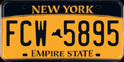 NY license plate FCW5895