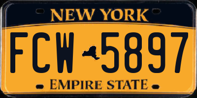 NY license plate FCW5897