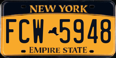 NY license plate FCW5948