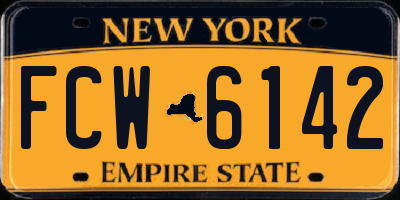 NY license plate FCW6142