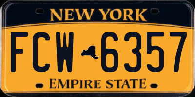 NY license plate FCW6357