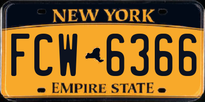 NY license plate FCW6366