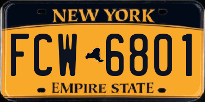 NY license plate FCW6801