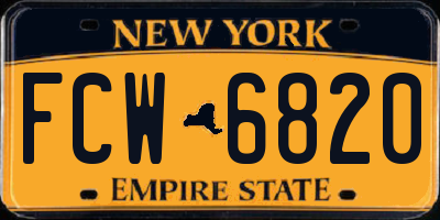 NY license plate FCW6820