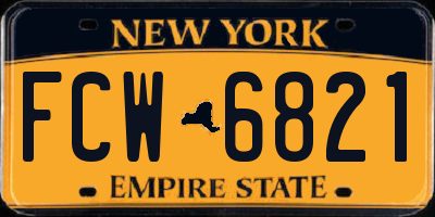 NY license plate FCW6821