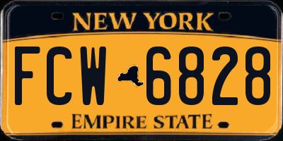 NY license plate FCW6828