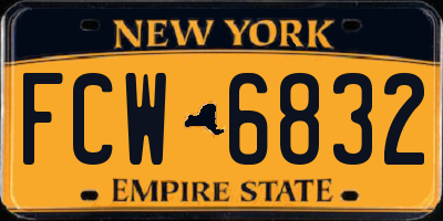 NY license plate FCW6832
