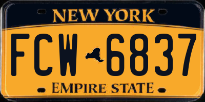 NY license plate FCW6837