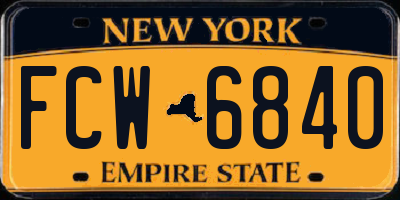 NY license plate FCW6840