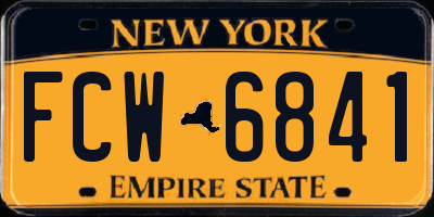 NY license plate FCW6841