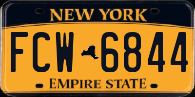 NY license plate FCW6844