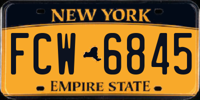 NY license plate FCW6845
