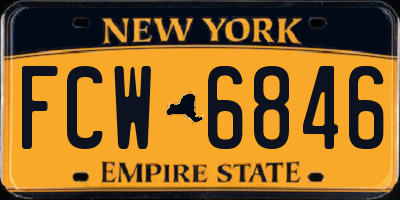 NY license plate FCW6846