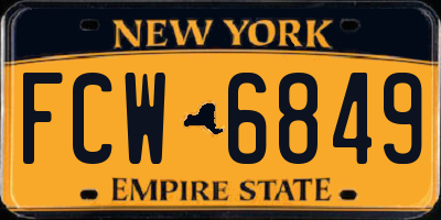 NY license plate FCW6849