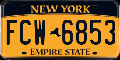 NY license plate FCW6853