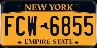 NY license plate FCW6855