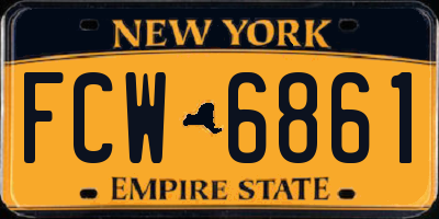NY license plate FCW6861