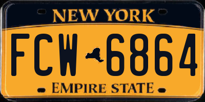 NY license plate FCW6864