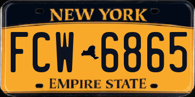 NY license plate FCW6865