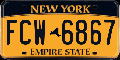 NY license plate FCW6867