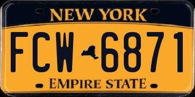 NY license plate FCW6871