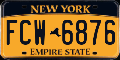 NY license plate FCW6876