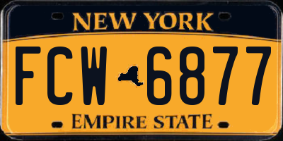 NY license plate FCW6877